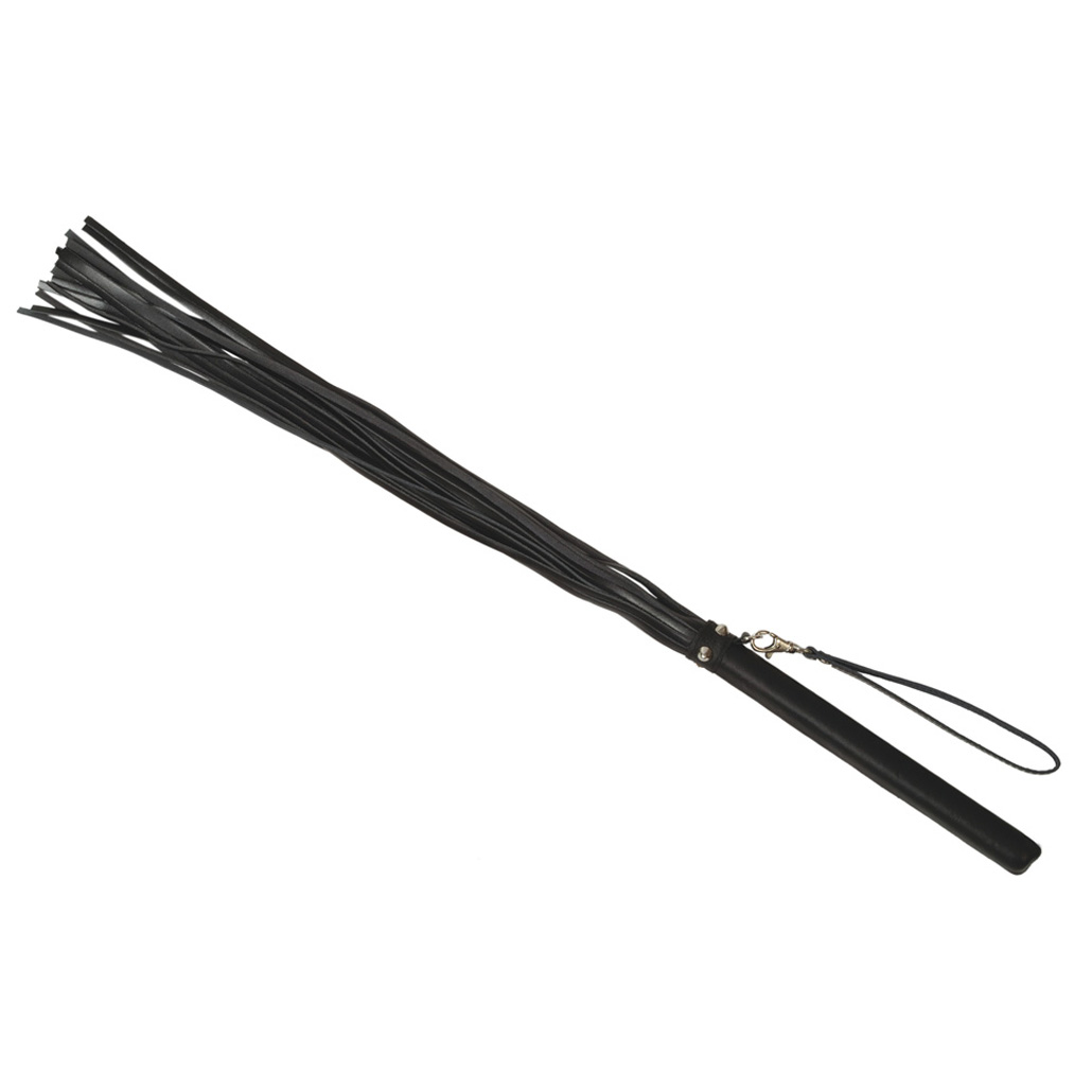 Peitsche mit lederbezogenem Stabgriff