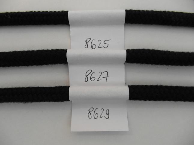 geflochtenes Baumwollseil mit Seele, 8 mm, schwarz
